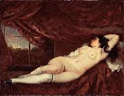 Gustave Courbet Femme nue couchee oil